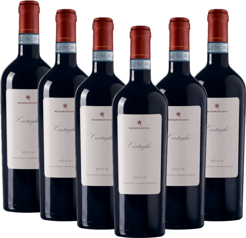 6 wijnverpakking Mandrarossa Cartagho - Cantine Settesoli