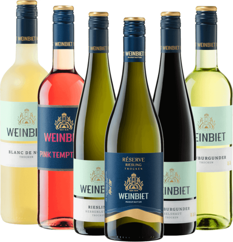 degustatiepakket van 6 wijnen uit de Pfalz van Weinbiet Manufaktur