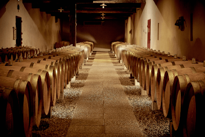 In de wijnkelder van Château Coutet