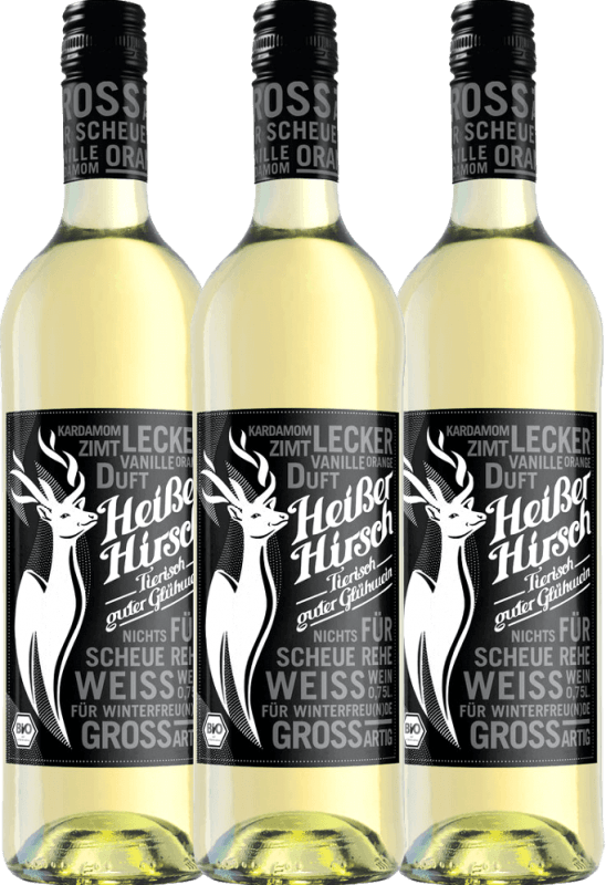 3er Vorteilspaket - Weißer Bio-Glühwein - Heißer Hirsch