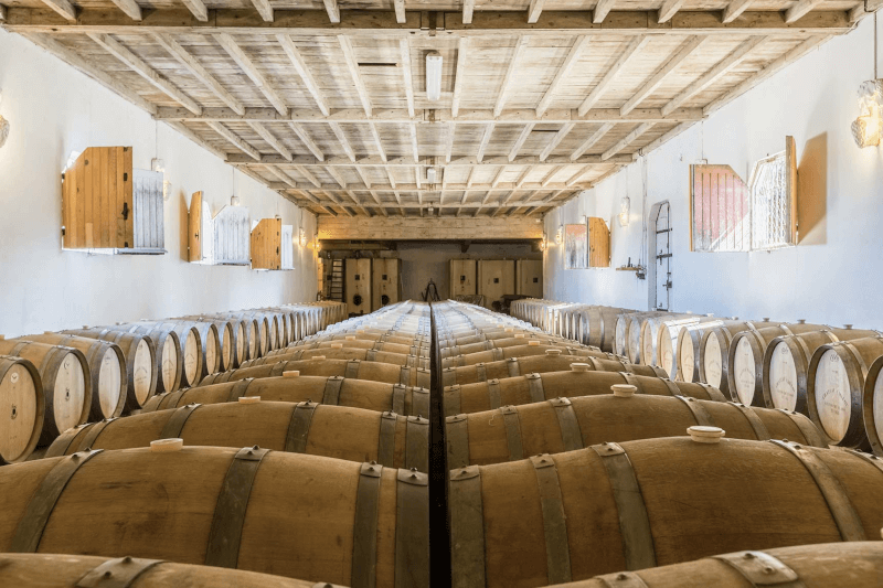 In de kelder van Château Caillou In de kelder van Château Caillou