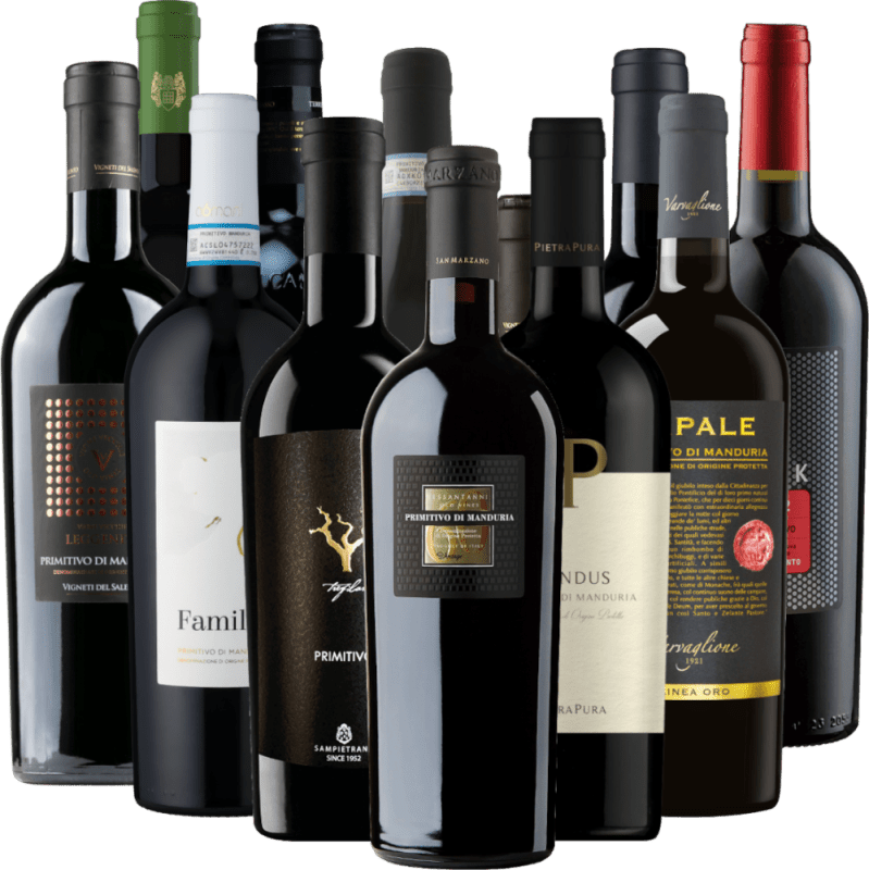 Les meilleurs champions du Primitivo de VINELLO - coffret découverte 12x